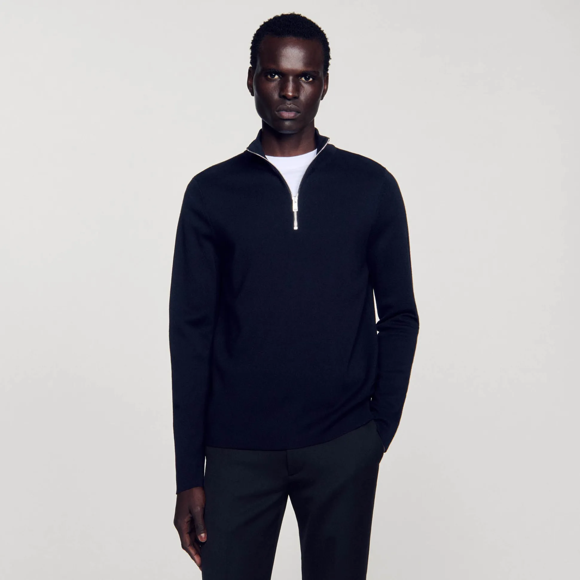 Pull En Laine à Col Zippé