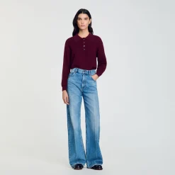 Pull Torsadé à Col Polo