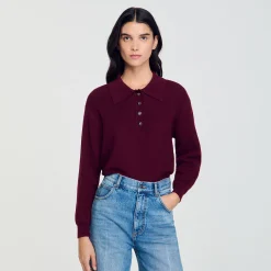 Pull Torsadé à Col Polo