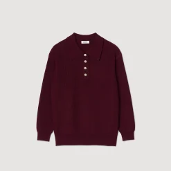 Pull Torsadé à Col Polo