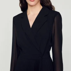 Robe Bi-matière à Manches Longues