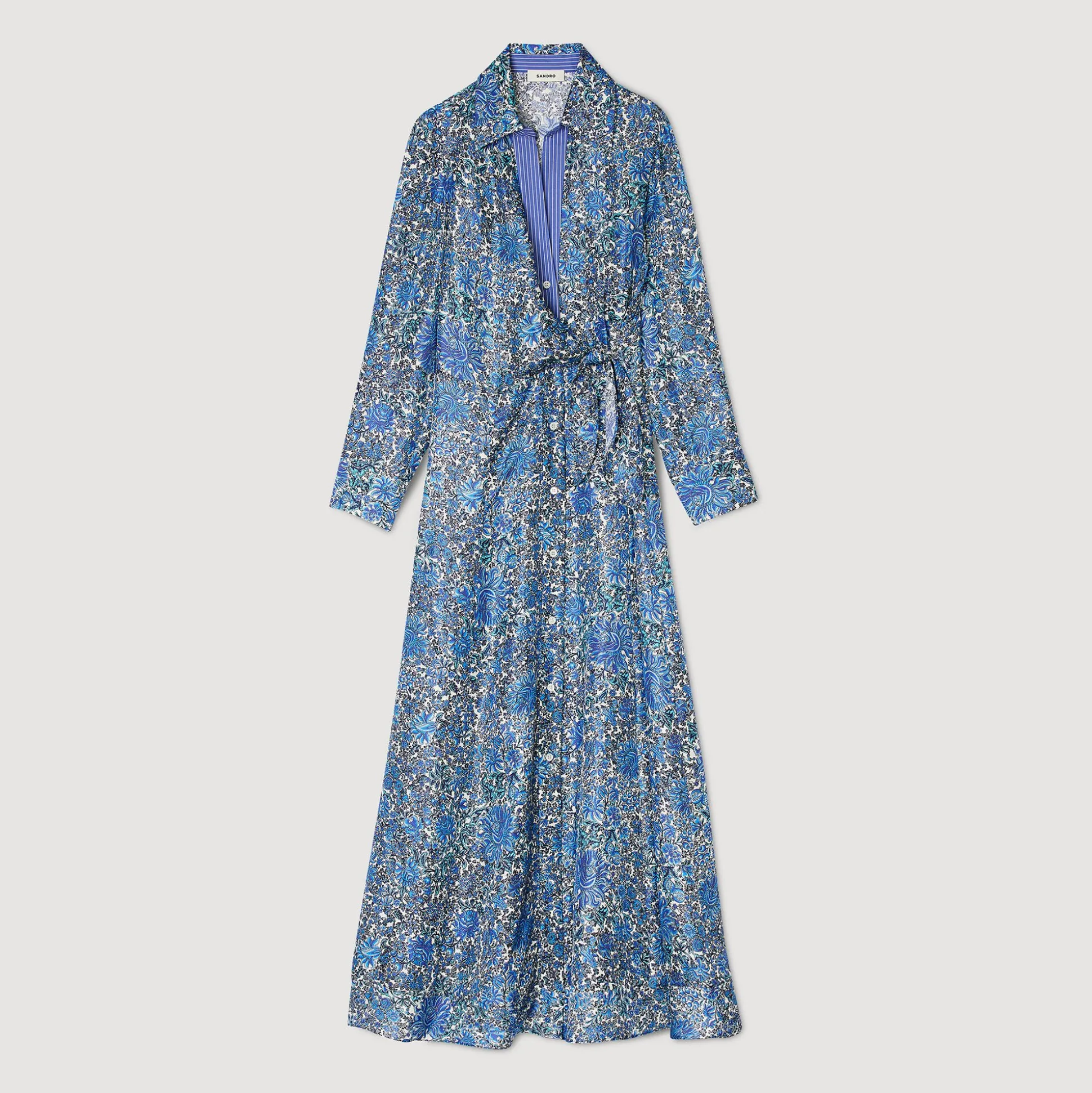 Robe Chemise Midi à Imprimé Fleuri