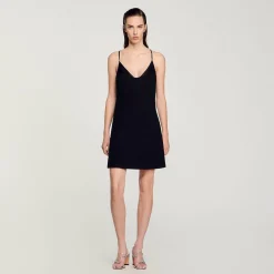 Robe Courte à Bretelles Strassées