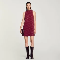 Robe Courte à Studs Losanges