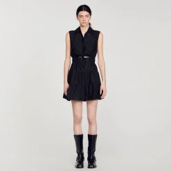 Robe Courte Drapée Et Strassée