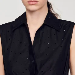 Robe Courte Drapée Et Strassée