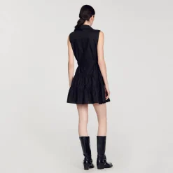 Robe Courte Drapée Et Strassée