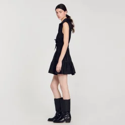 Robe Courte Drapée Et Strassée