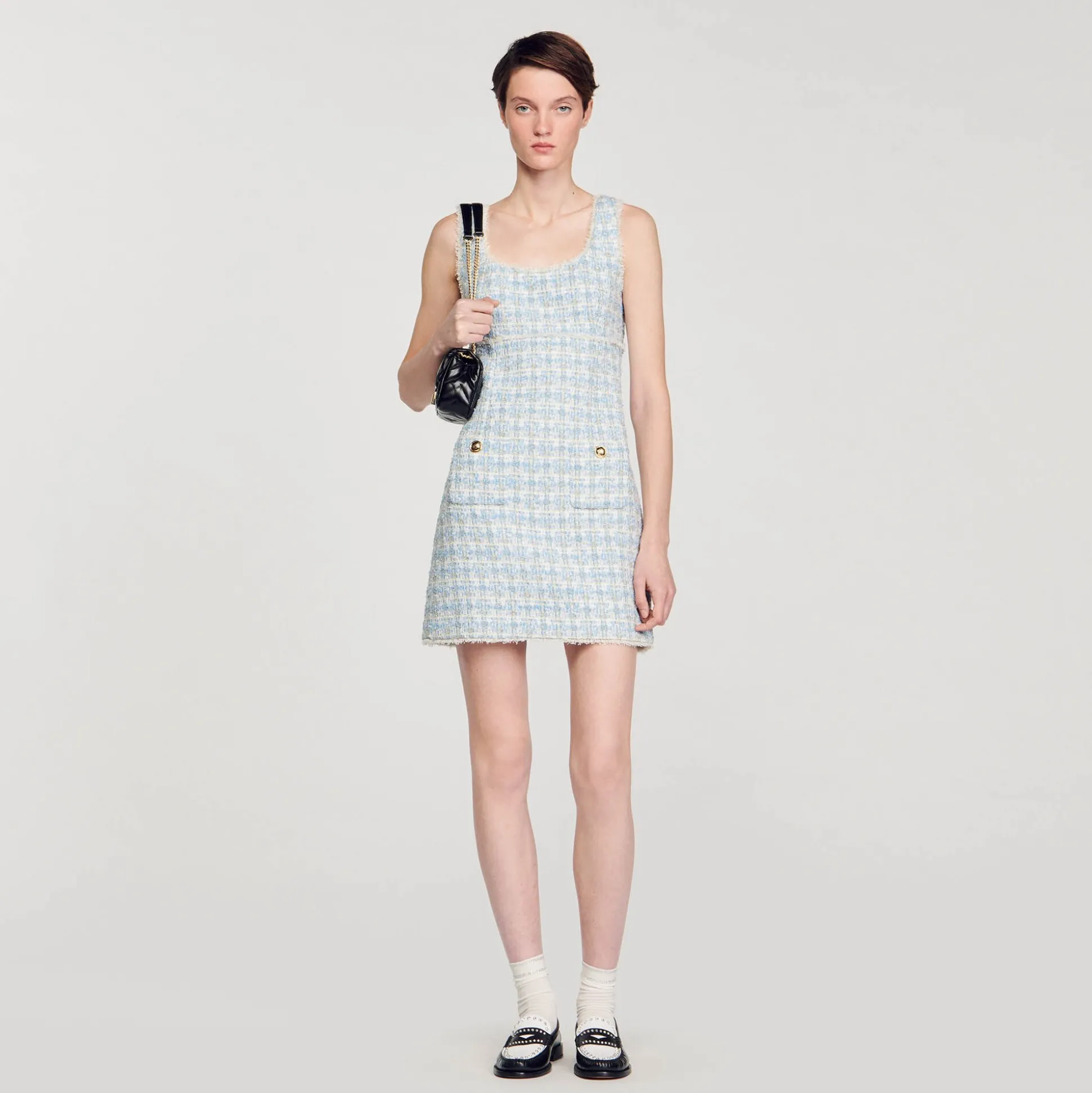 Robe Courte En Tweed