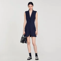 Robe Courte Tailleur Plissée