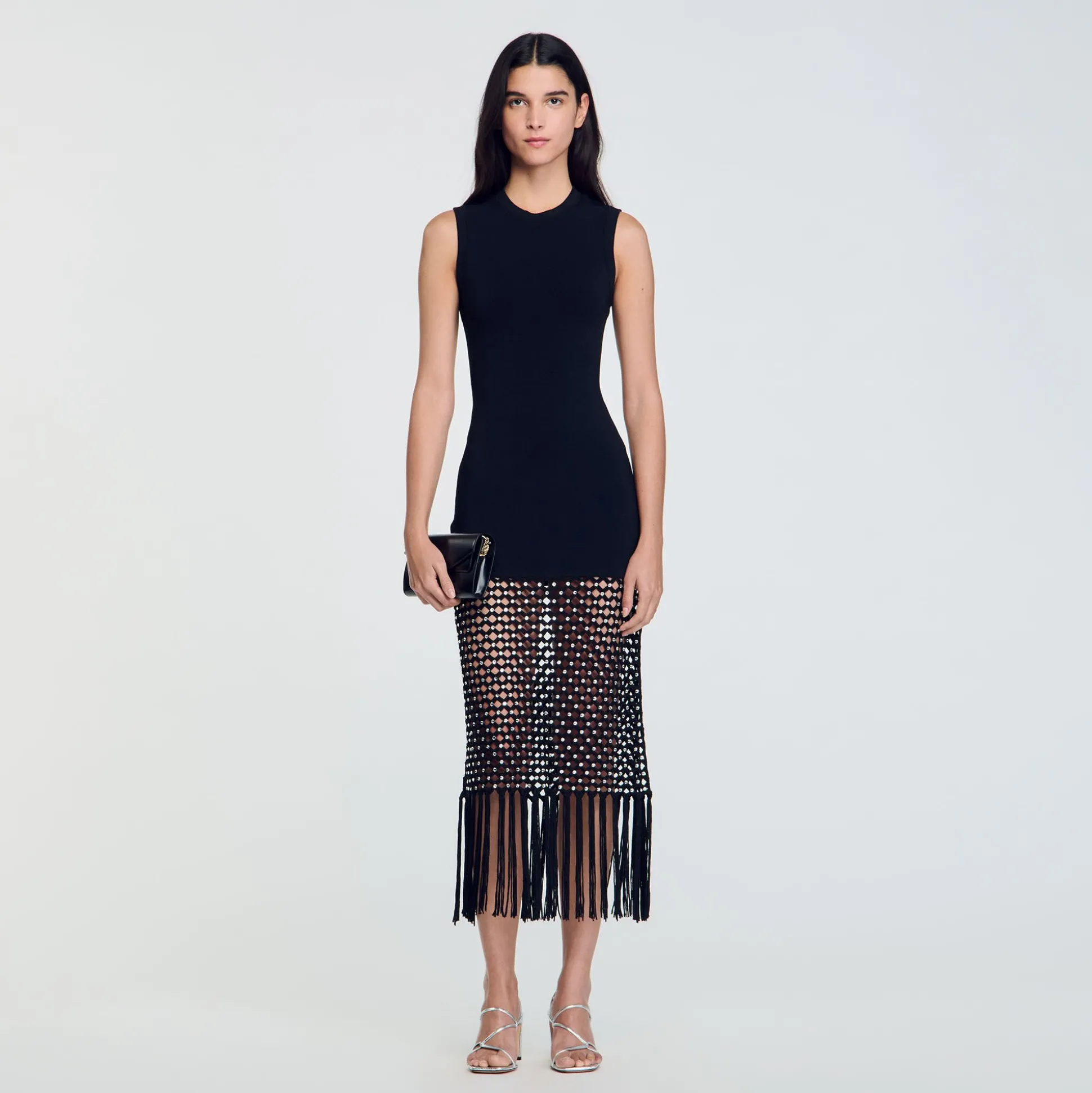 Robe En Maille à Franges