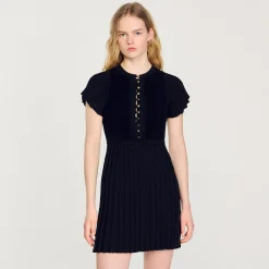 Robe En Maille Plissée