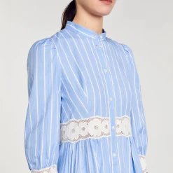 Robe Longue à Rayures En Coton