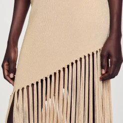 Robe Longue Asymétrique à Franges