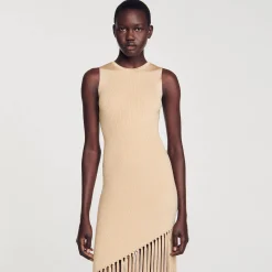 Robe Longue Asymétrique à Franges