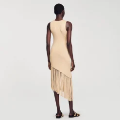 Robe Longue Asymétrique à Franges