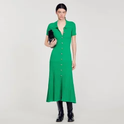 Robe Longue En Maille Côtelée
