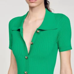 Robe Longue En Maille Côtelée