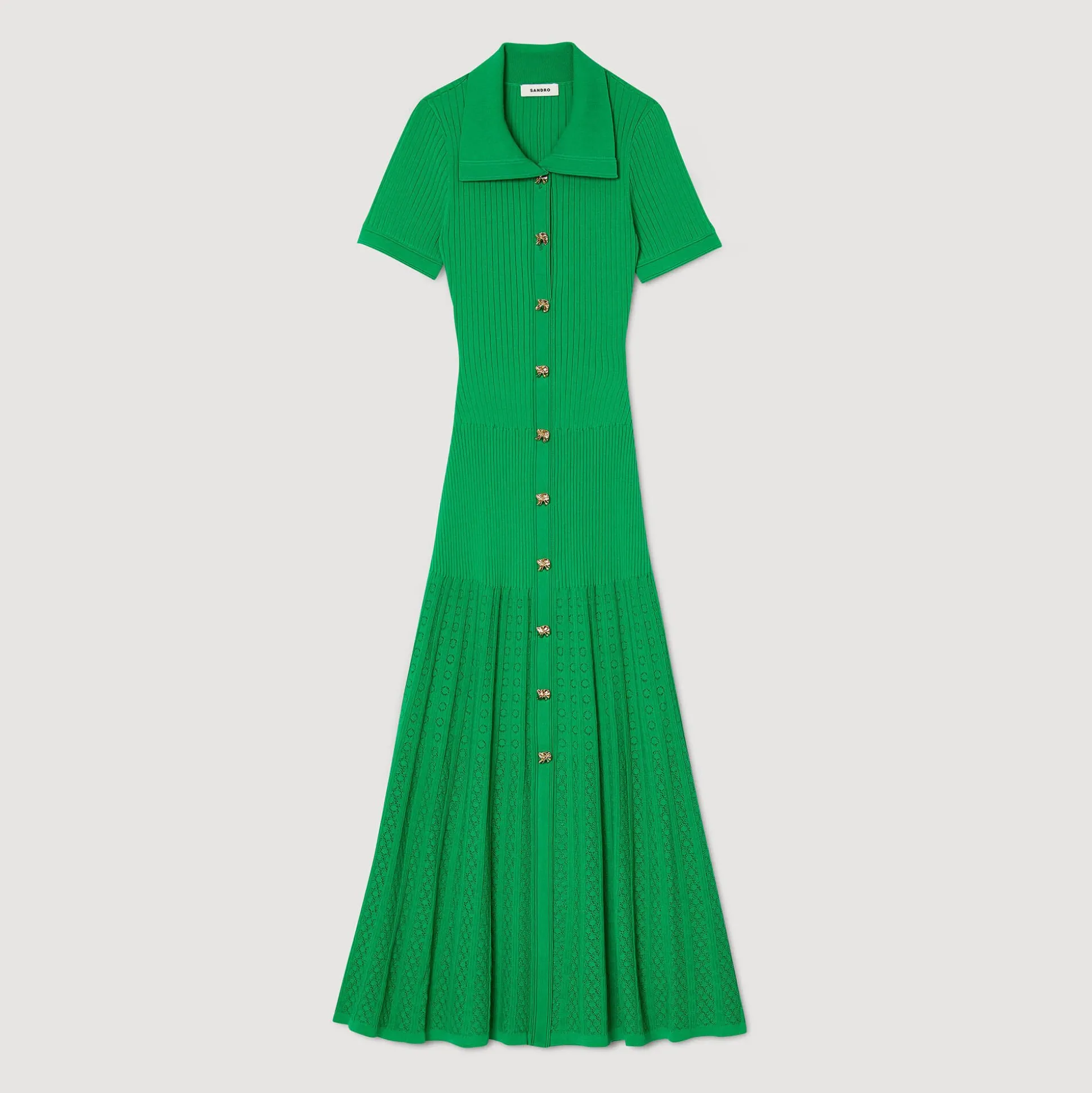 Robe Longue En Maille Côtelée