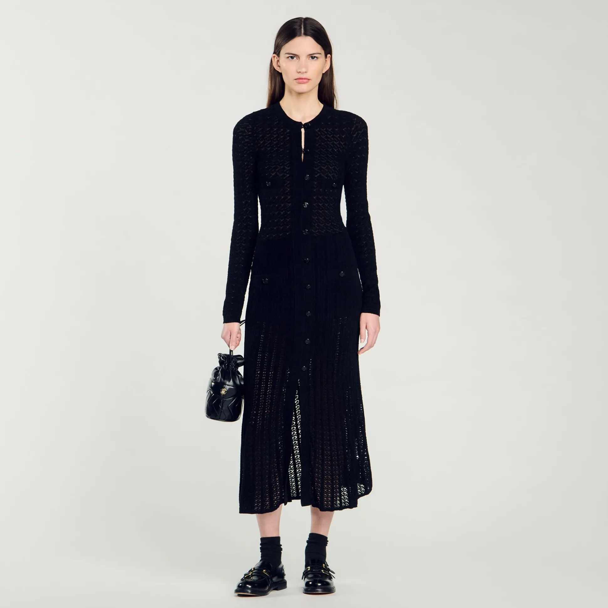 Robe Longue En Maille Effet Velours