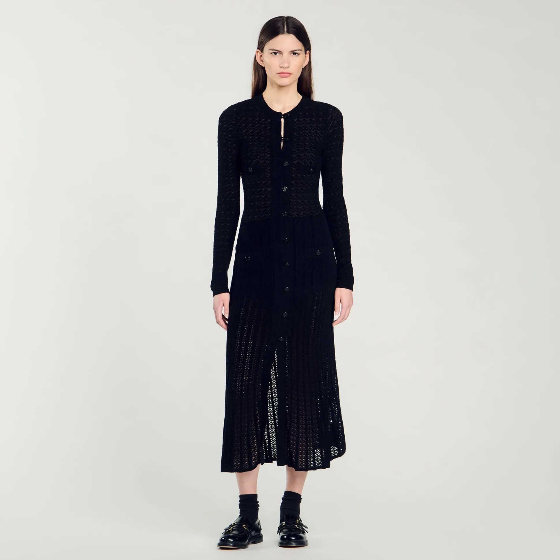 Robe Longue En Maille Effet Velours