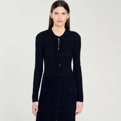 Robe Longue En Maille Effet Velours