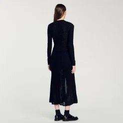 Robe Longue En Maille Effet Velours