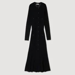 Robe Longue En Maille Effet Velours
