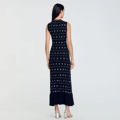 Robe Longue En Maille Ornée De Studs