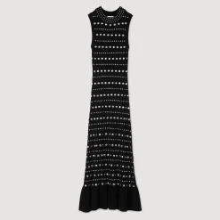 Robe Longue En Maille Ornée De Studs