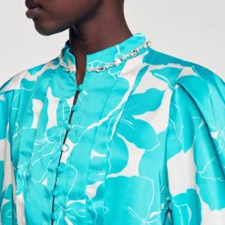 Robe Longue Fluide à Imprimé Fleuri