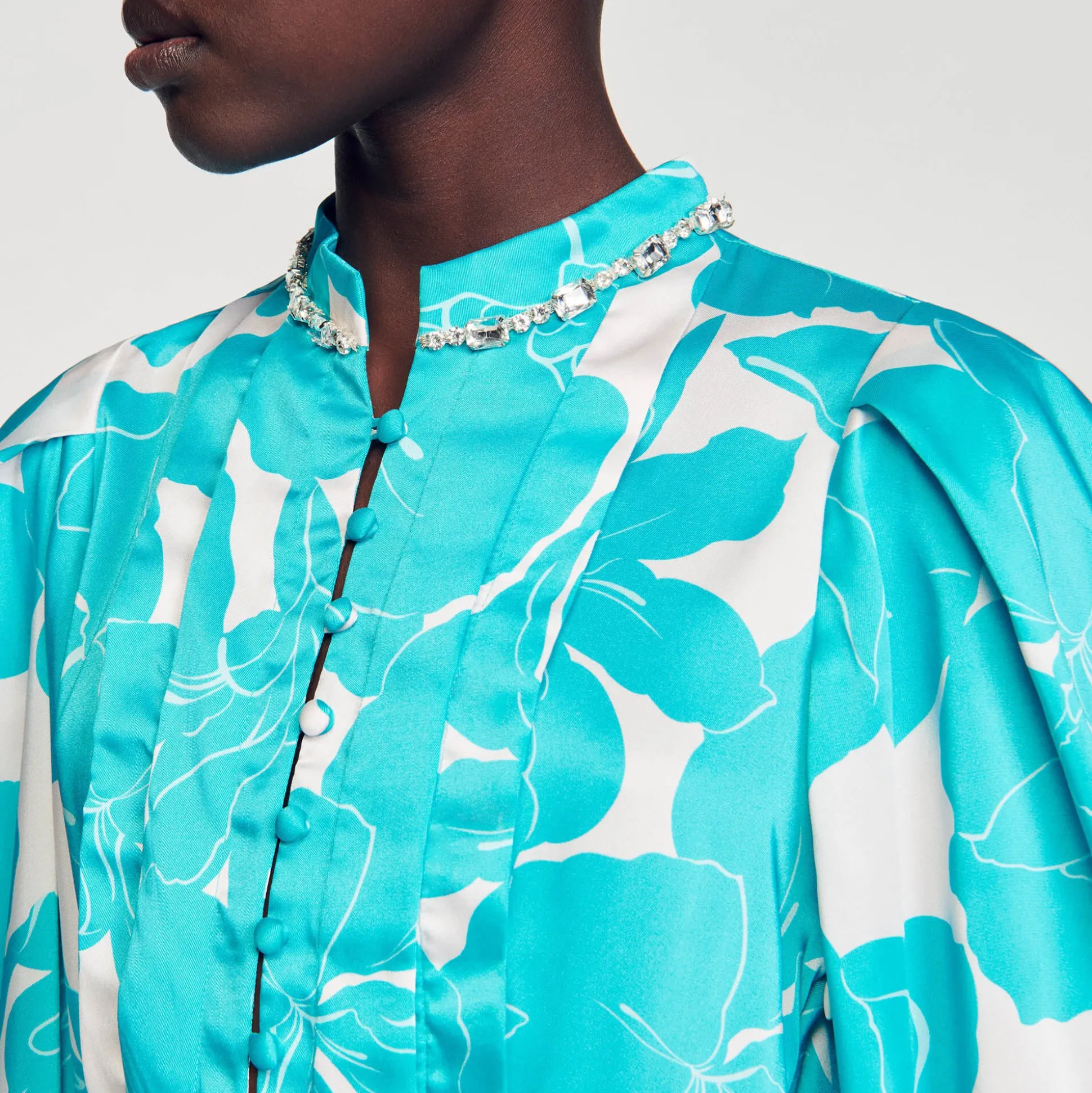 Robe Longue Fluide à Imprimé Fleuri