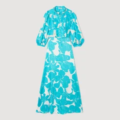 Robe Longue Fluide à Imprimé Fleuri