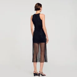 Robe Longue Résille Brillante