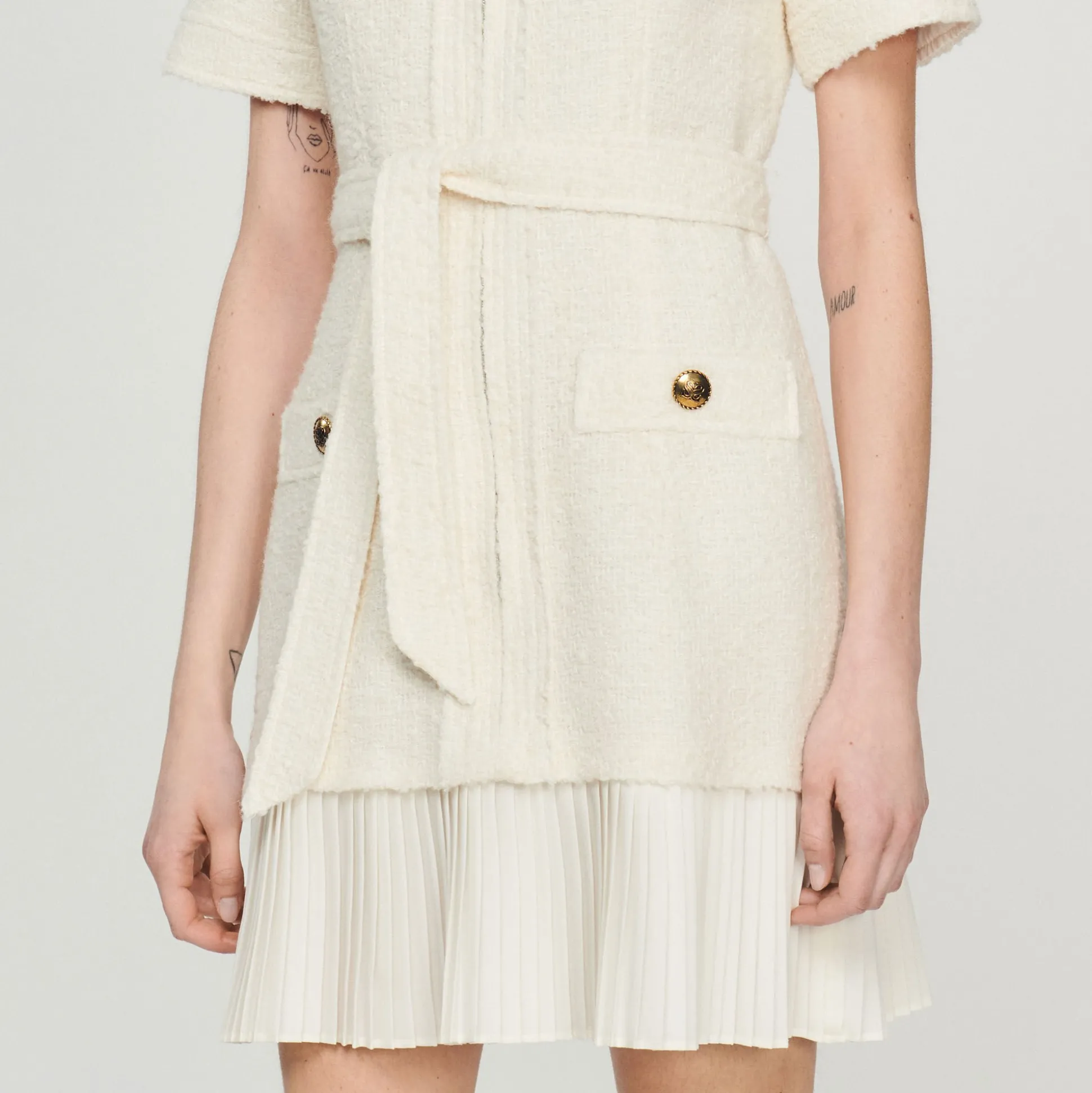 Robe Manteau En Lainage Effet Tweed