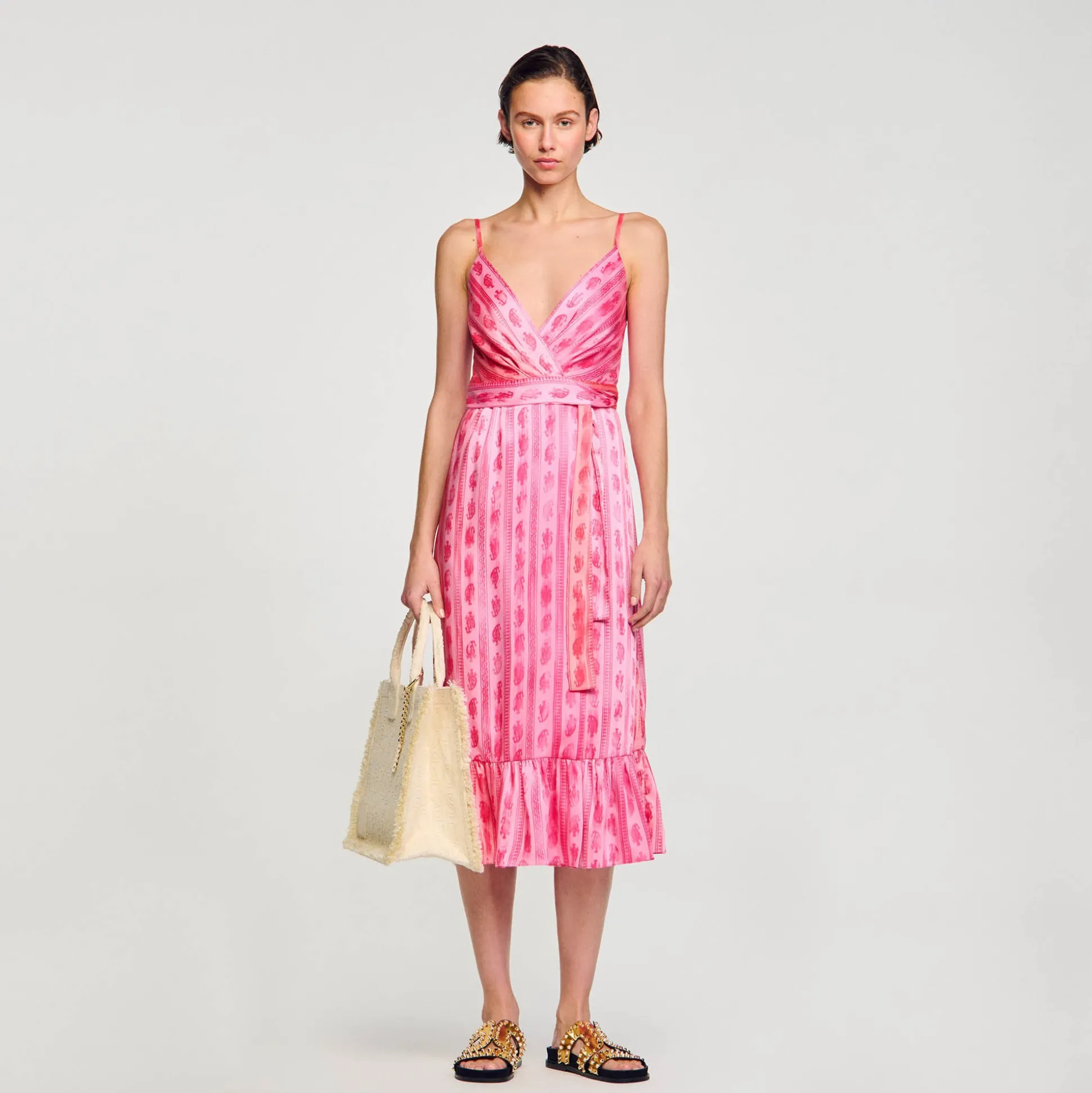Robe Midi à Ceinture Nouée