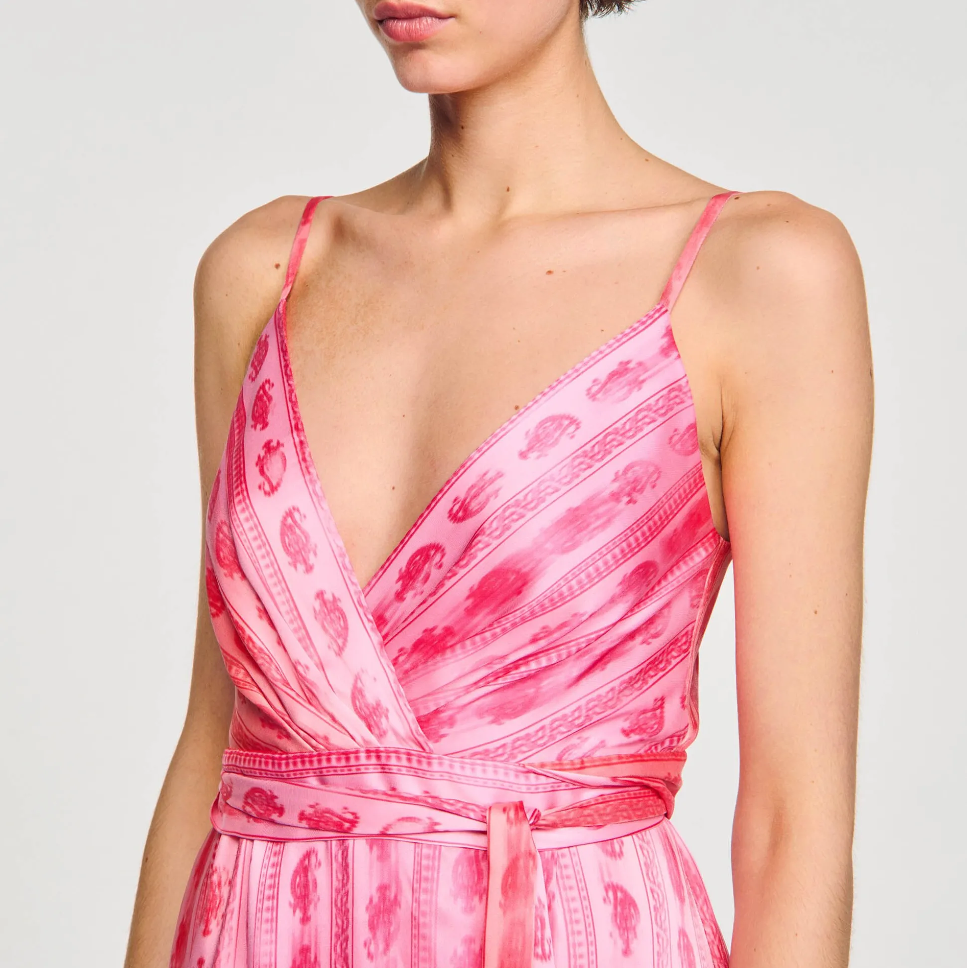 Robe Midi à Ceinture Nouée