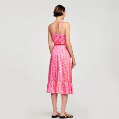 Robe Midi à Ceinture Nouée
