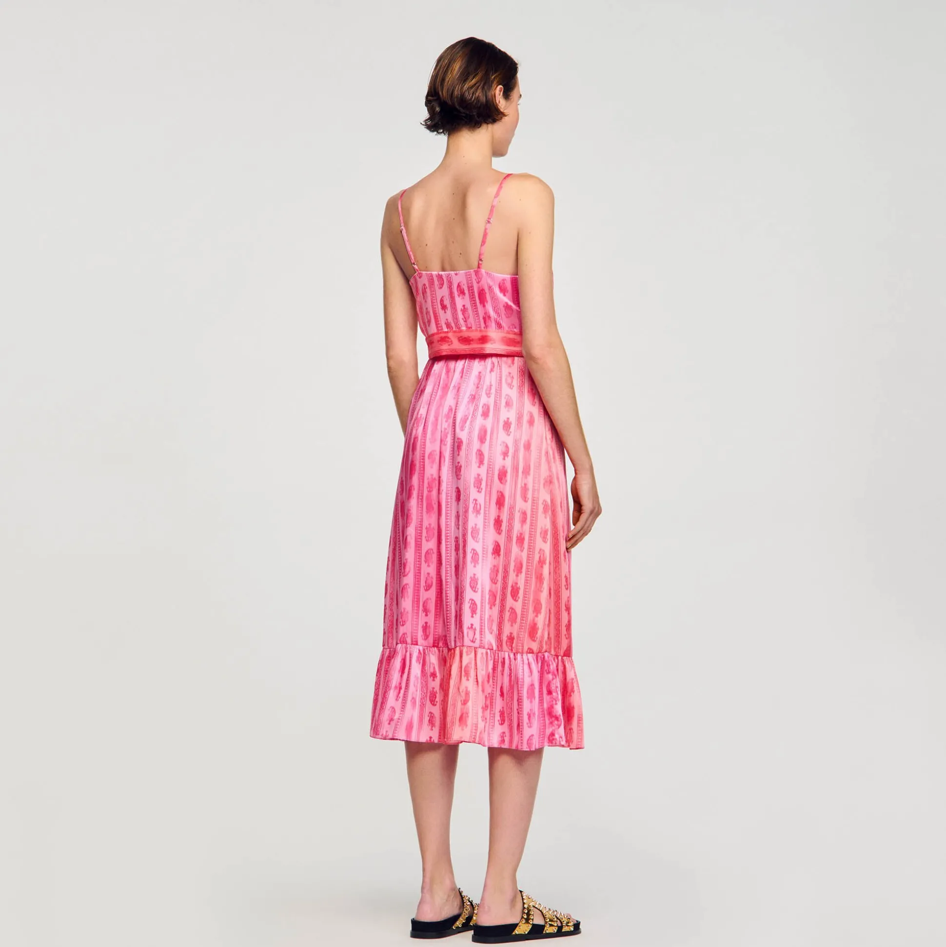 Robe Midi à Ceinture Nouée