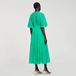Robe Midi à Col Strassé