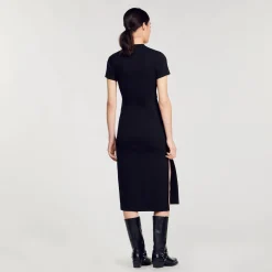 Robe Midi à Découpes Strassées