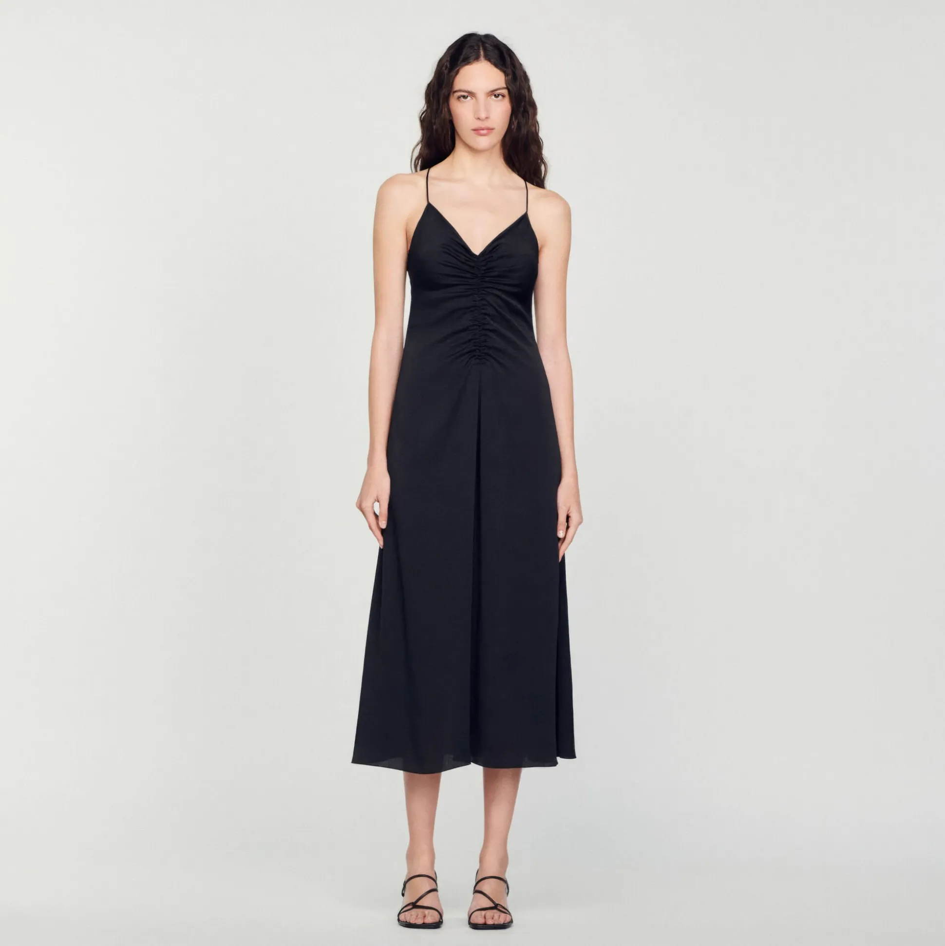 Robe Midi à Fines Bretelles