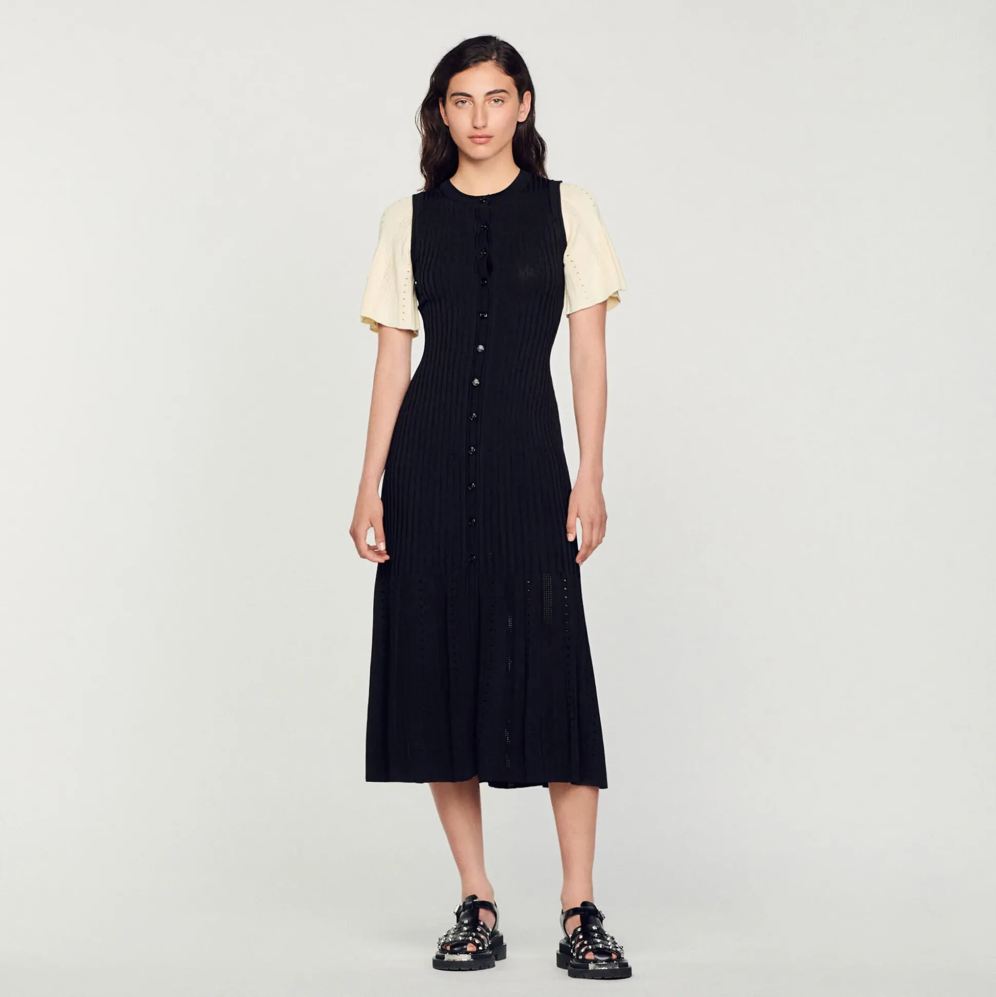 Robe Midi Côtelée