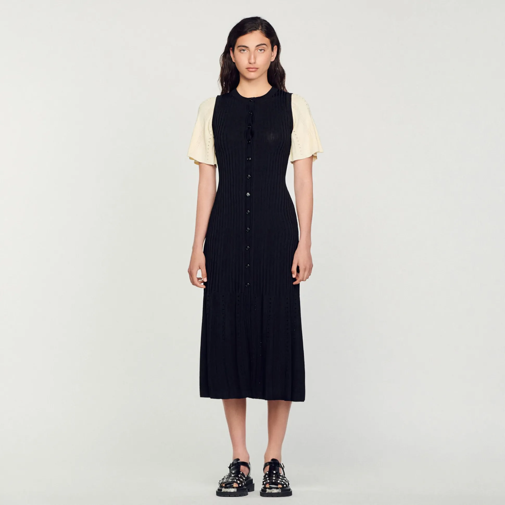 Robe Midi Côtelée