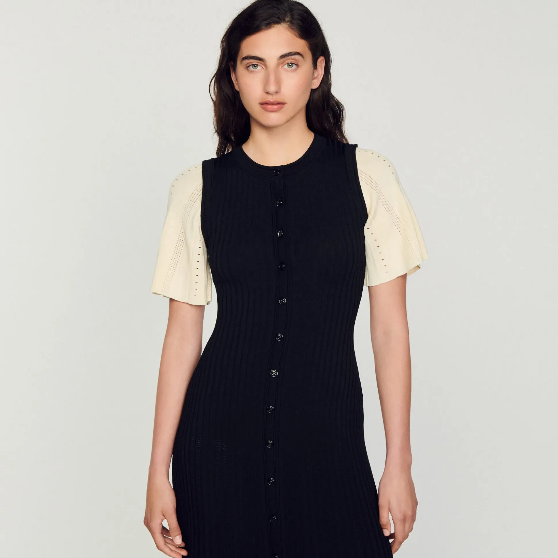 Robe Midi Côtelée