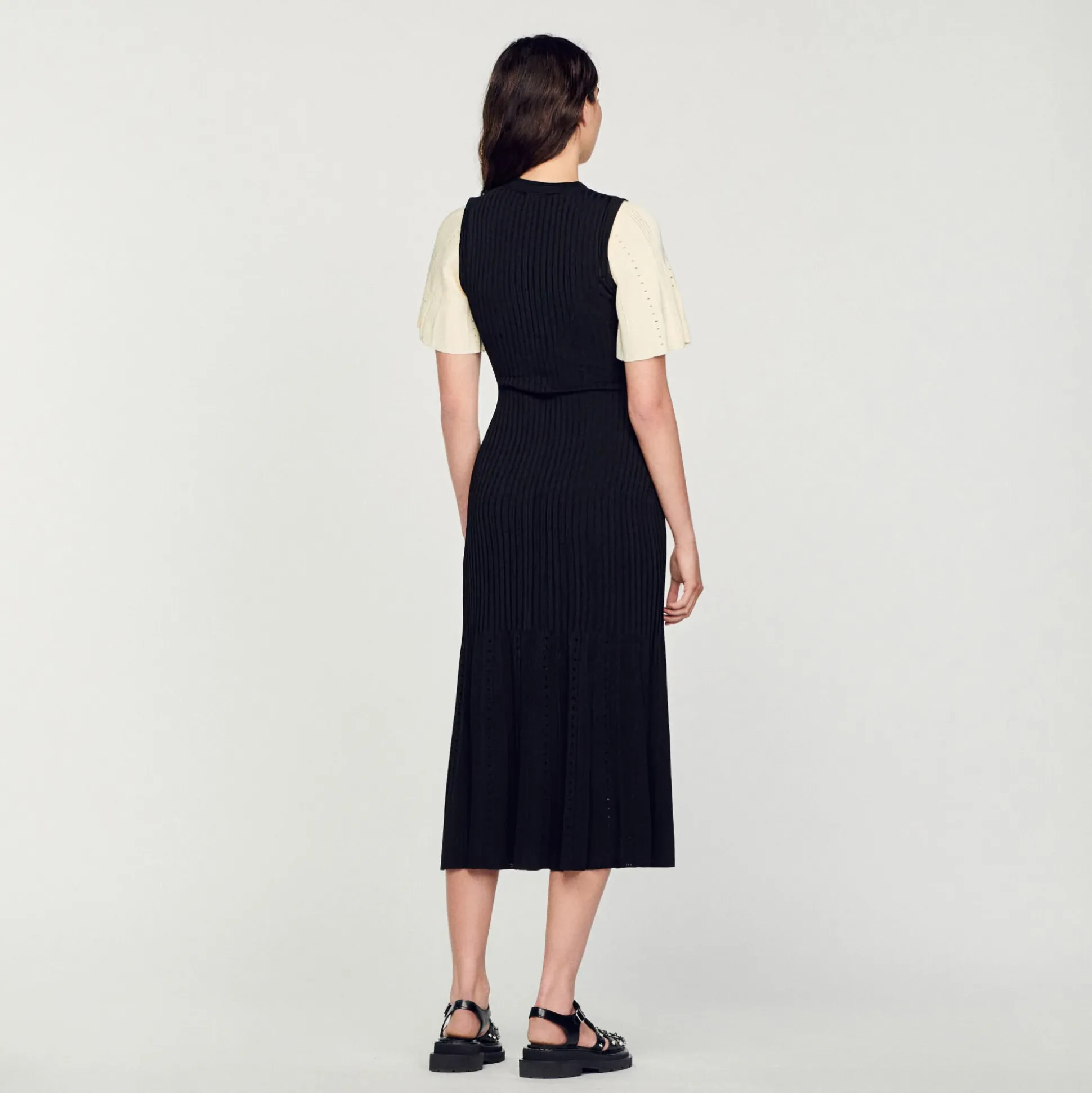 Robe Midi Côtelée