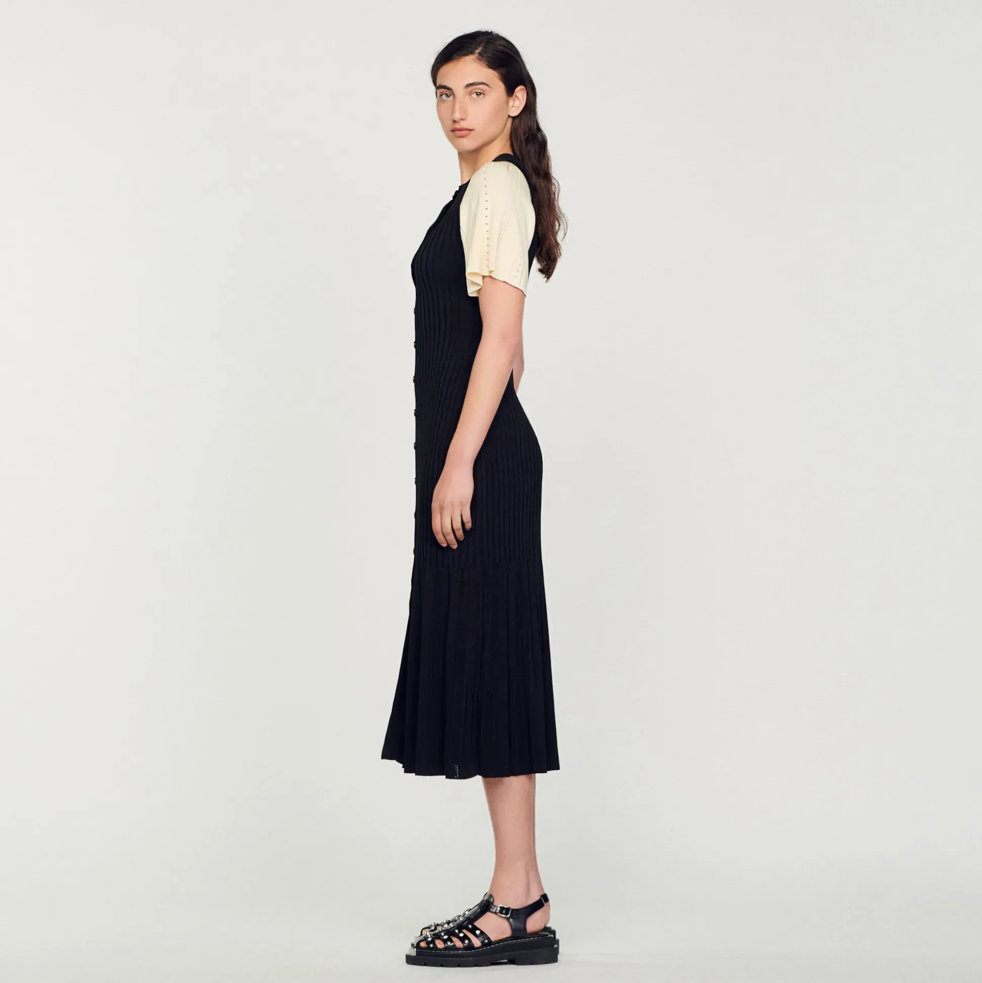 Robe Midi Côtelée