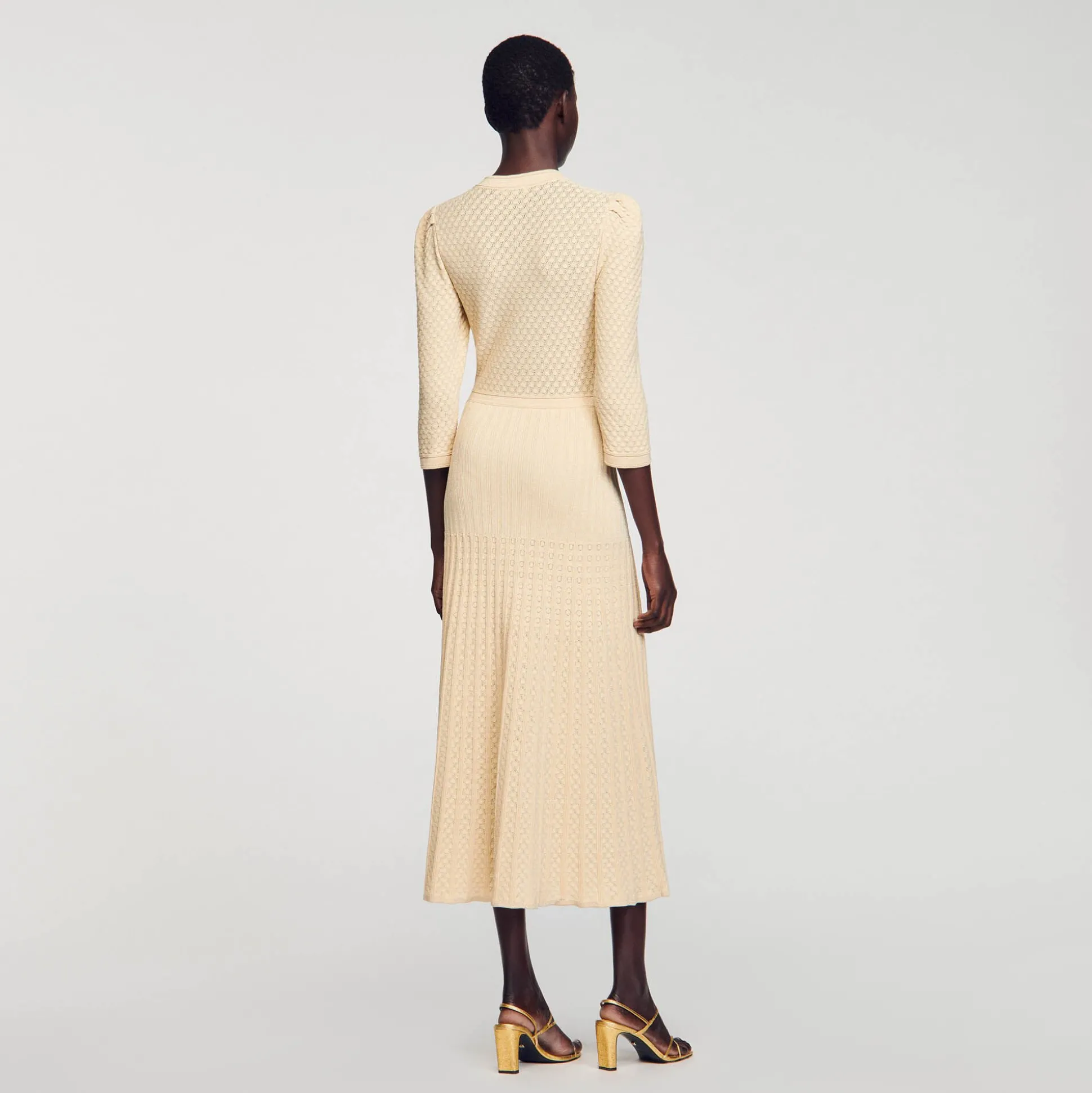 Robe Midi En Maille Pointelle