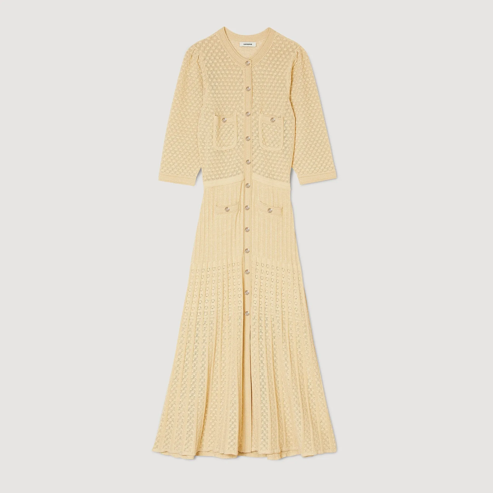 Robe Midi En Maille Pointelle
