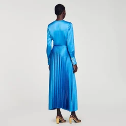 Robe Midi Satinée Plissée